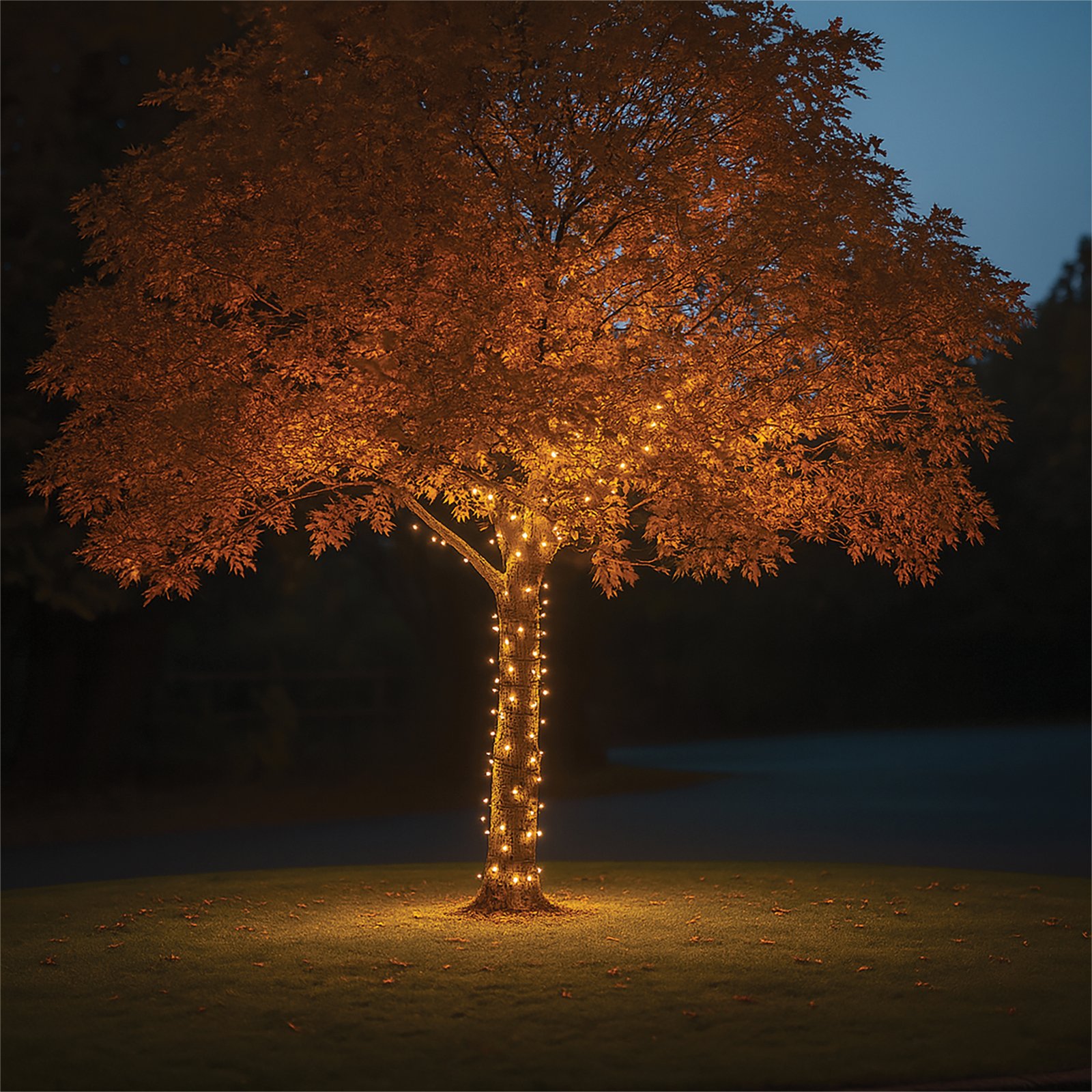 House with elegant warm white lights